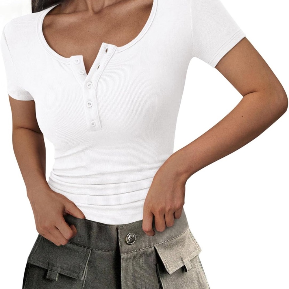 White Button-Up Women's Top